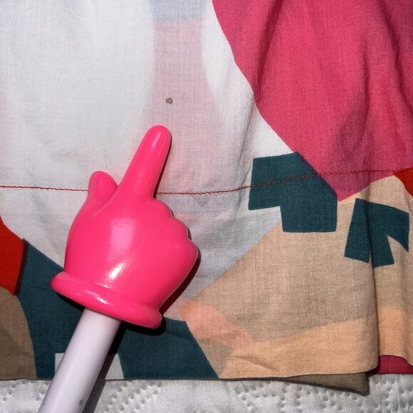 French Connection Top Size 12 Colorful Abstract Flowy Flutter Sleeve Blouse Art - Picture 5 of 14